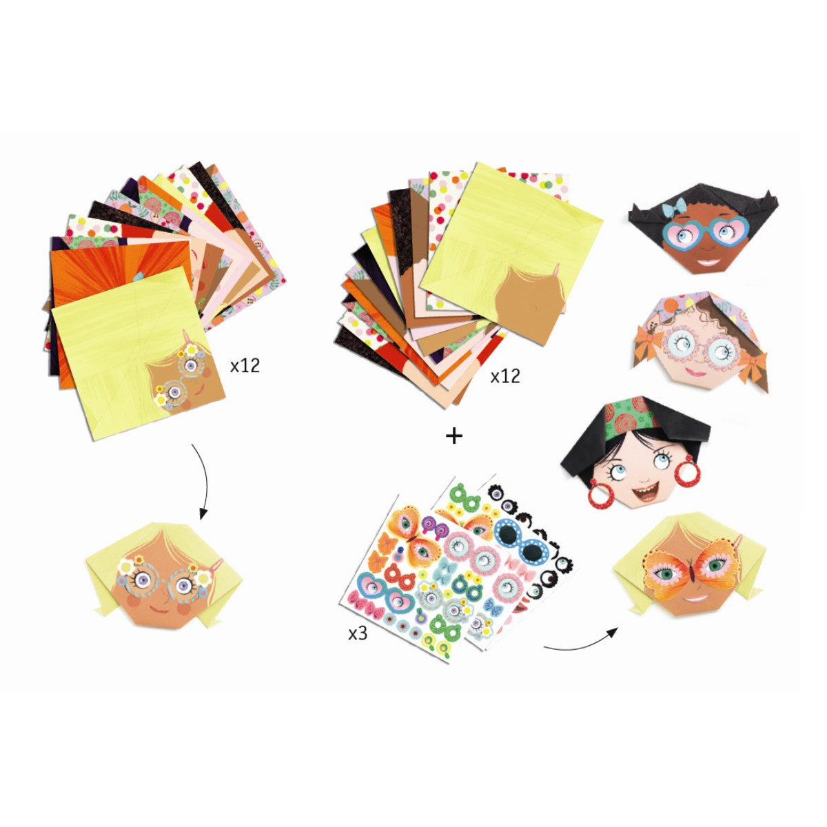 Origami - sjove ansigter