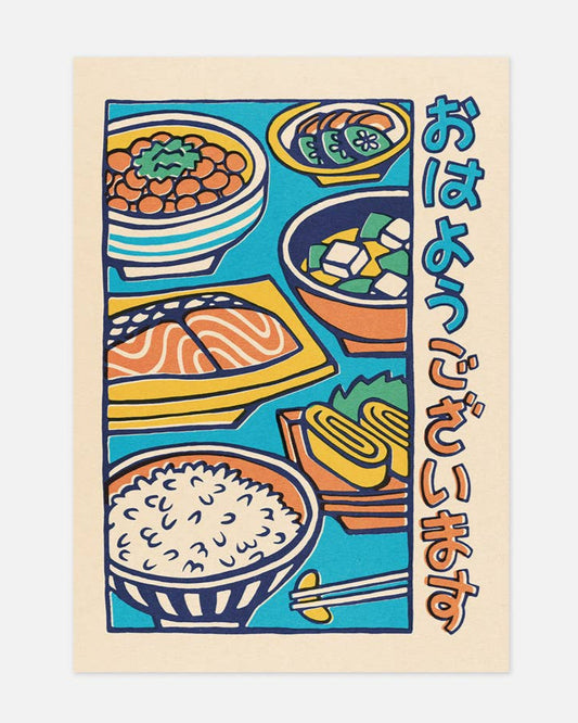 Postkort, A6 - Japansk morgenmad