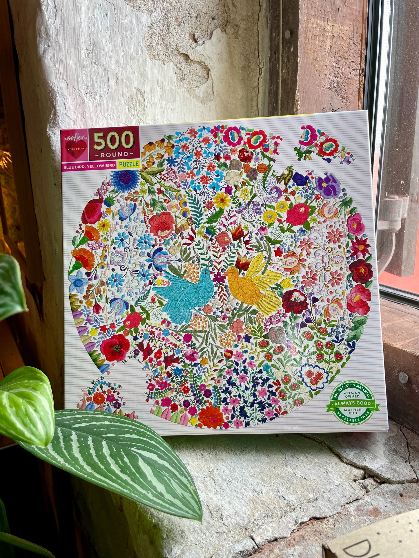 Puslespil - blå og gul fugl - 500 brikker