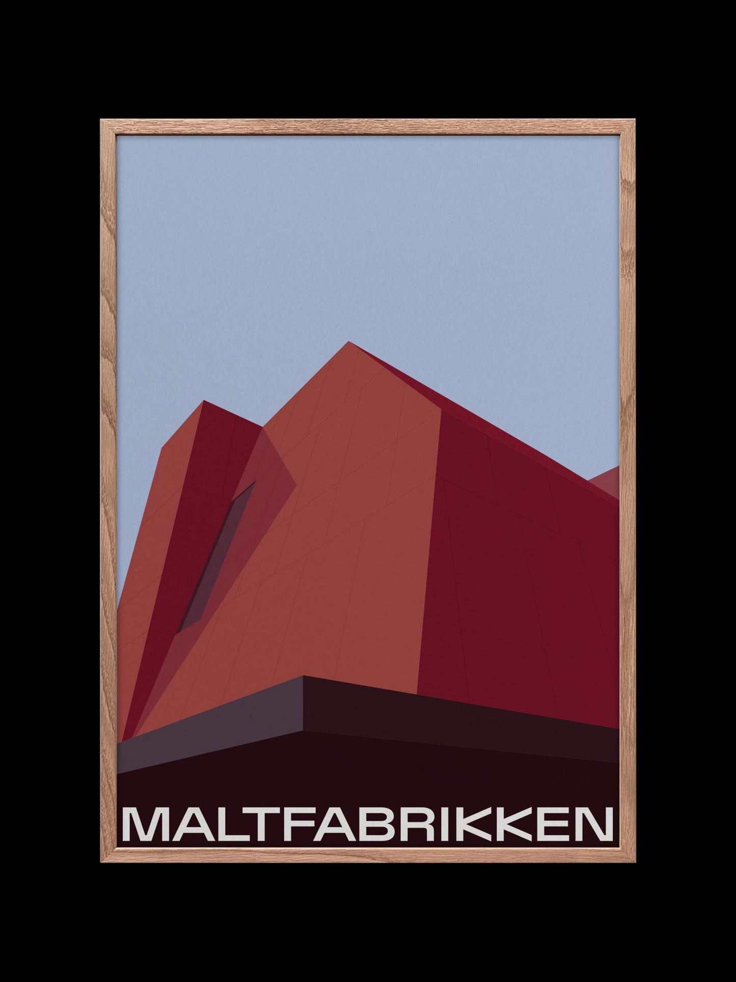 Plakat - "Maltfabrikkens østfacade" af Ida Mahler